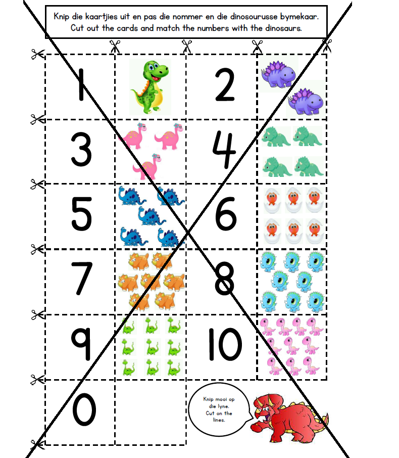 cut out numbers and match to pictures Teacha