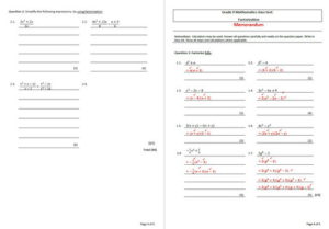 Maths Class Test (Factorization Grade 9) • Teacha! Teacha!