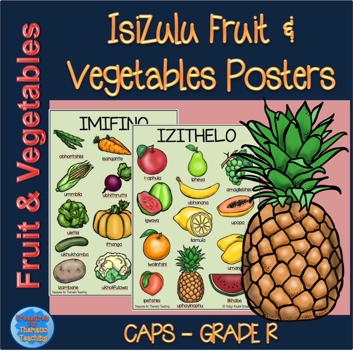 IsiZulu Fruit and Vegetables posters • Teacha! Teacha!