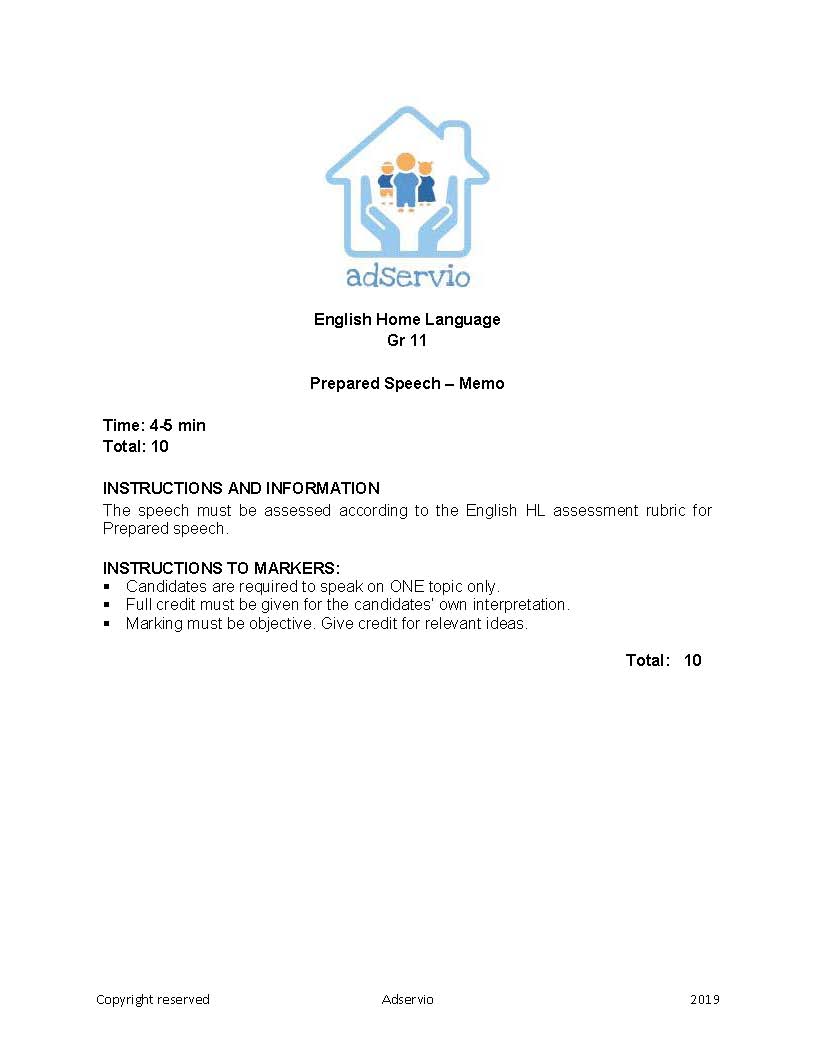 Eng HL Gr 10 Prep Speech Page 3 • Teacha
