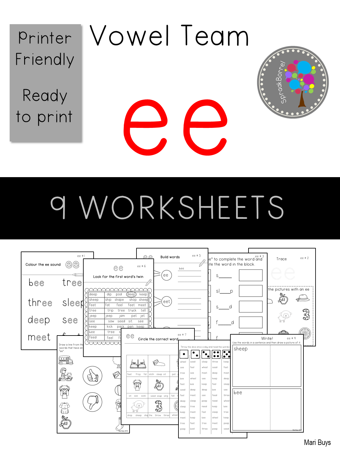 Ee Phonics Worksheets • Teacha