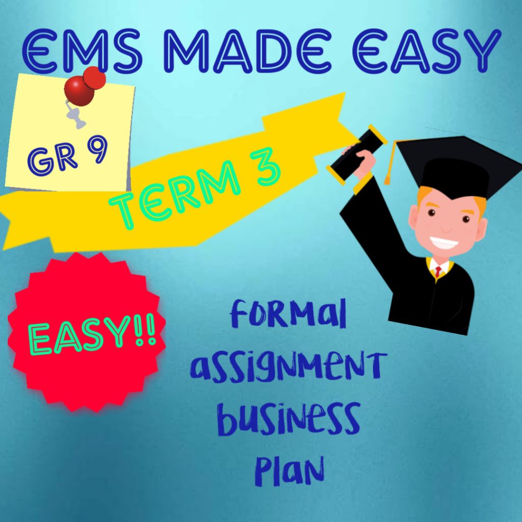grade 9 ems business plan notes term 3