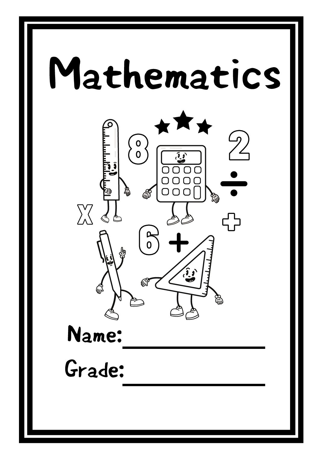Mathematics printable book covers (x3) • Teacha!