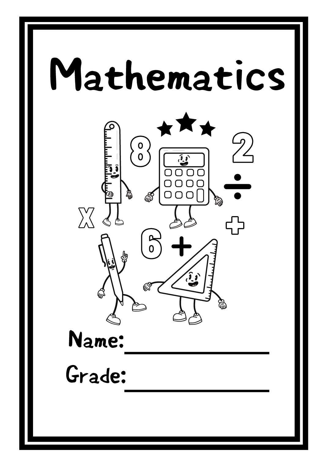 Front Page Design For Project Mathematics ~ Maths Border Drawing ...