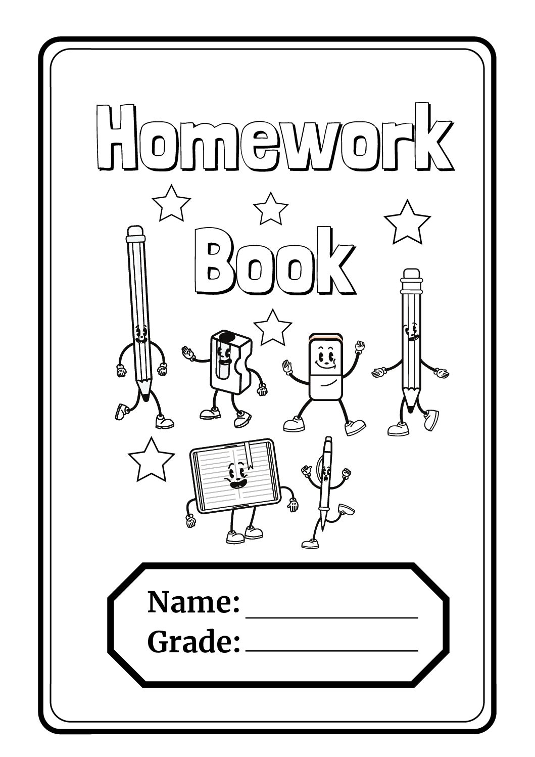 homework book drawing