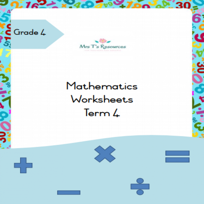 28554 Grade 4 Maths Term 4 front cover screenshot 650 px Teacha