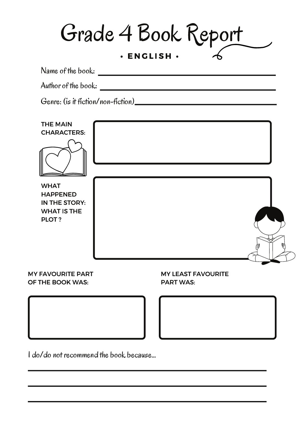 book report pdf 4th grade