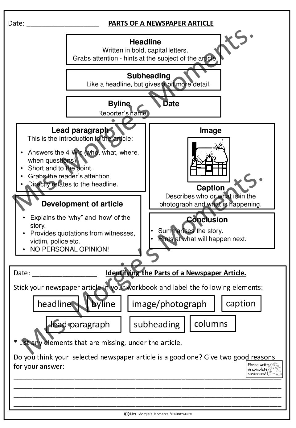 English Intermediate Phase Term 1 Writing And Planning A Newspaper Article Teacha
