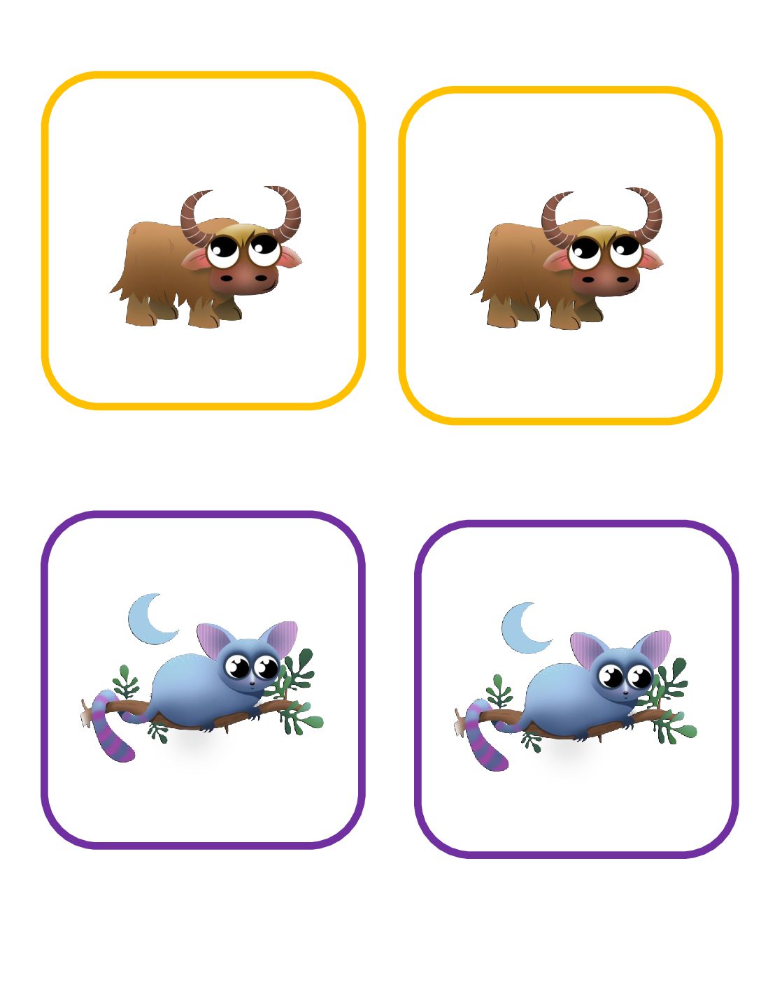 Wild Animals Memory Game • Teacha!