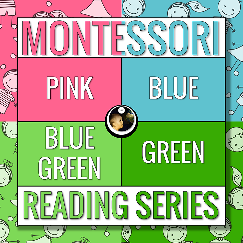 Montessori Pink Blue Green Language Series 