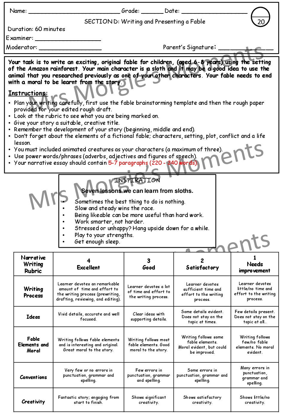 grade 6 project term 3