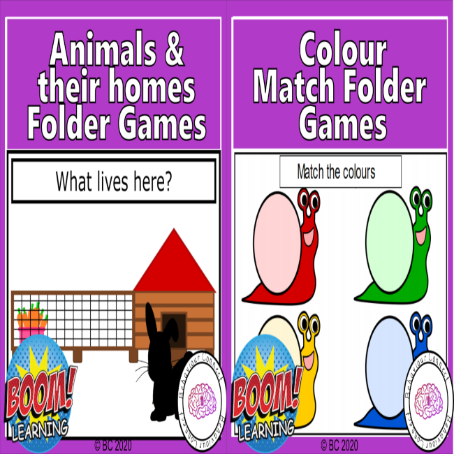 Folder Games: Animal Homes & Colours • Teacha!