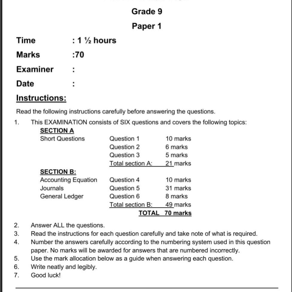 english paper grade 9 term 4