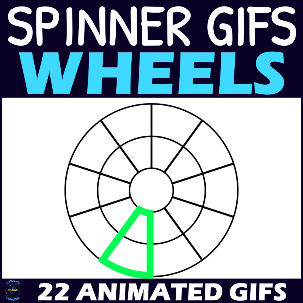 Double Ring Customizable Wheel Spinners Clipart GIFs – 10 Sections • Teacha!
