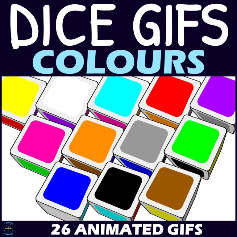 Digital Dice GIFs – Animated Clipart – Colors • Teacha!