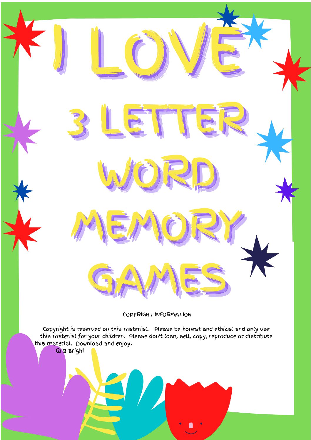 3 letter words memory game • Teacha!