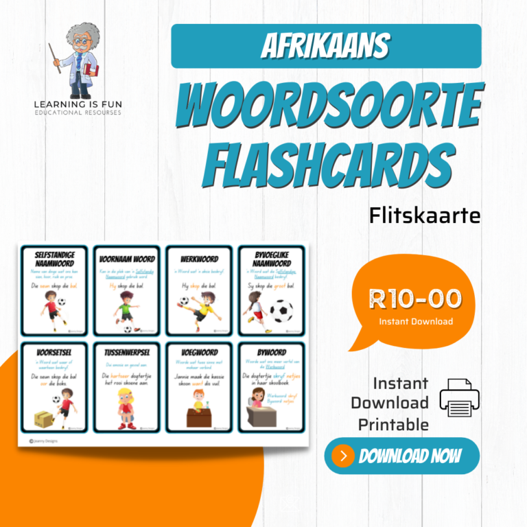 52673-Afrikaans _ Woordsoorte Flashcards