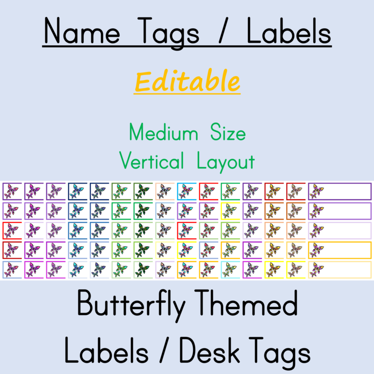 54026 Desk Name Tags Thumbnails Butterfly 07 • Teacha