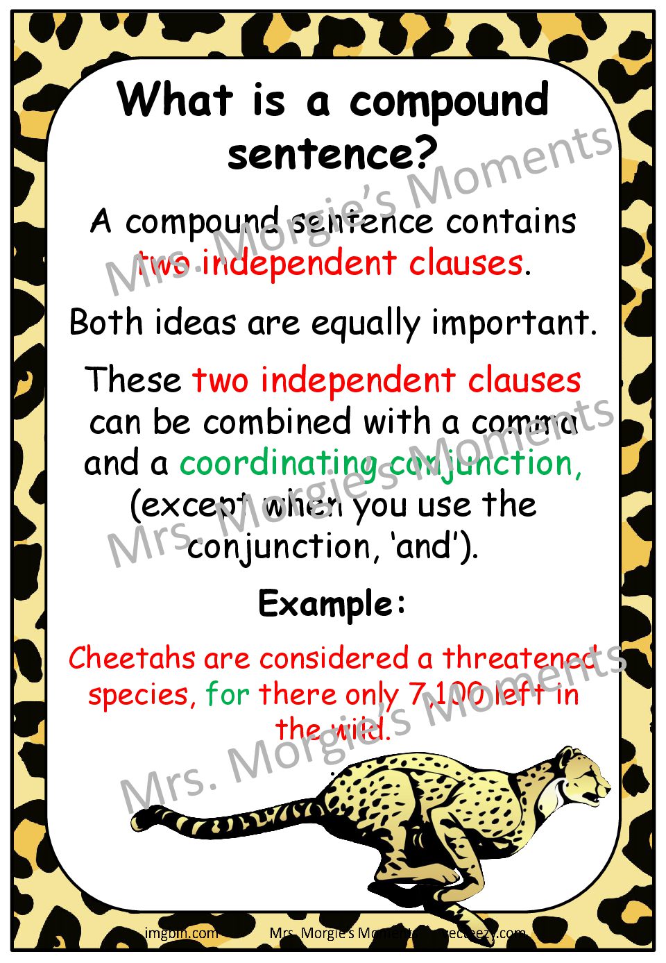 English HL And FAL Simple Complex And Compound Sentence Posters 