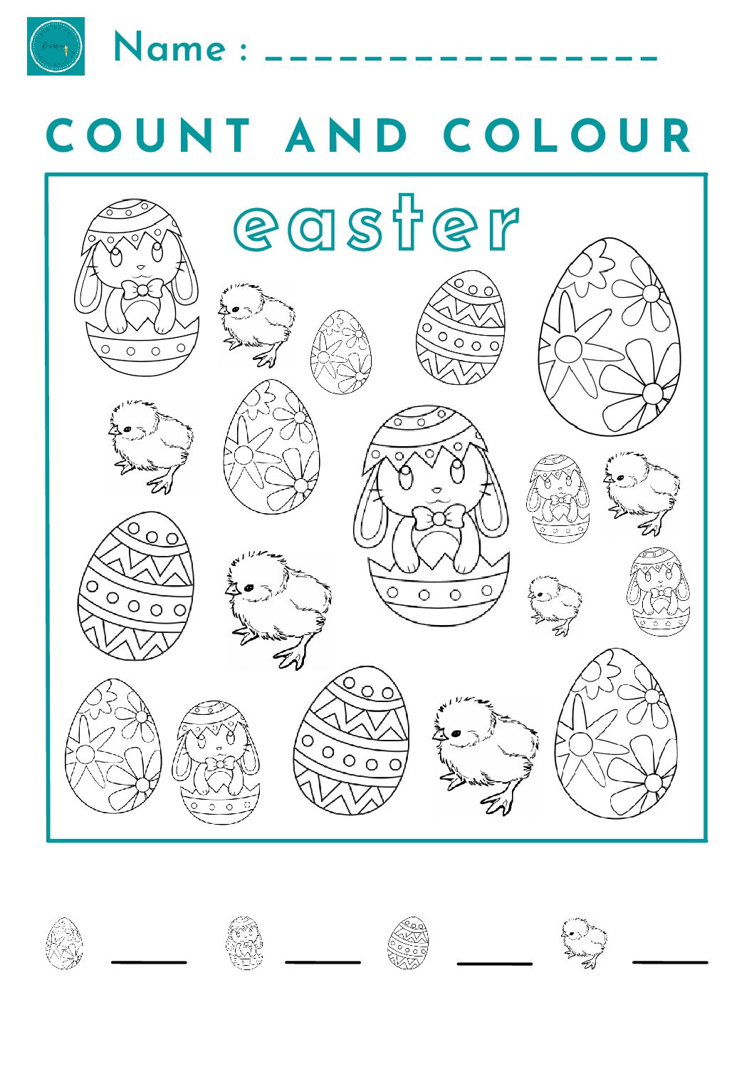 Count and color Easter Mathematics worksheet • Teacha!