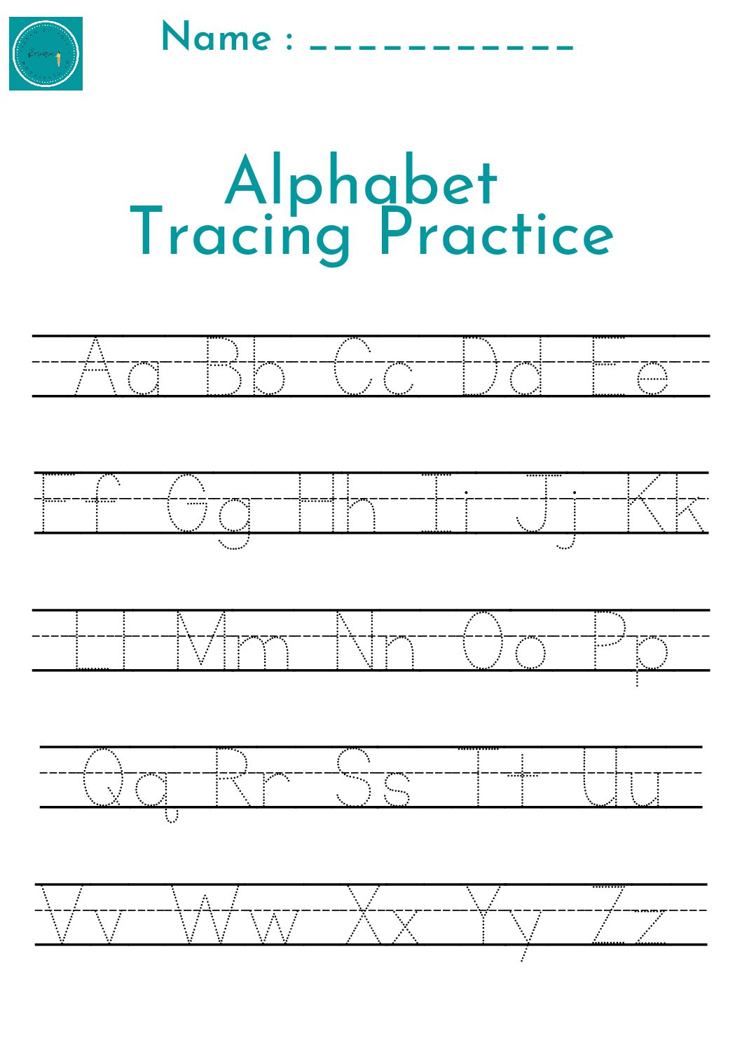 free printable trace the alphabet letters worksheet teacha