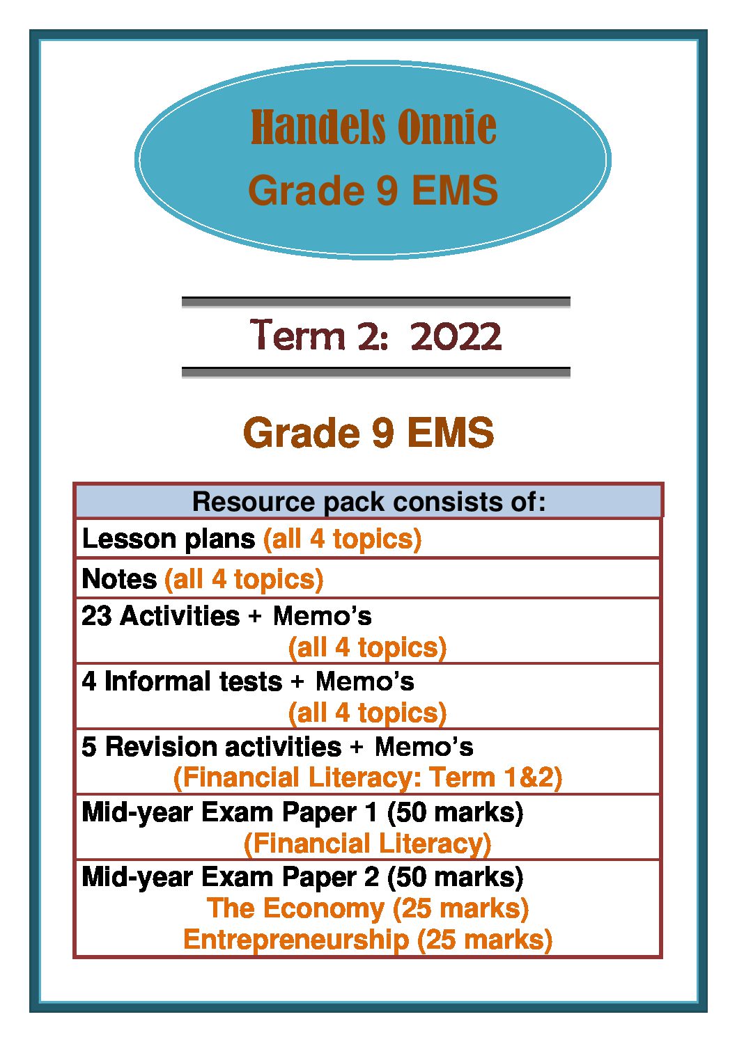 ems grade 9 assignment term 2