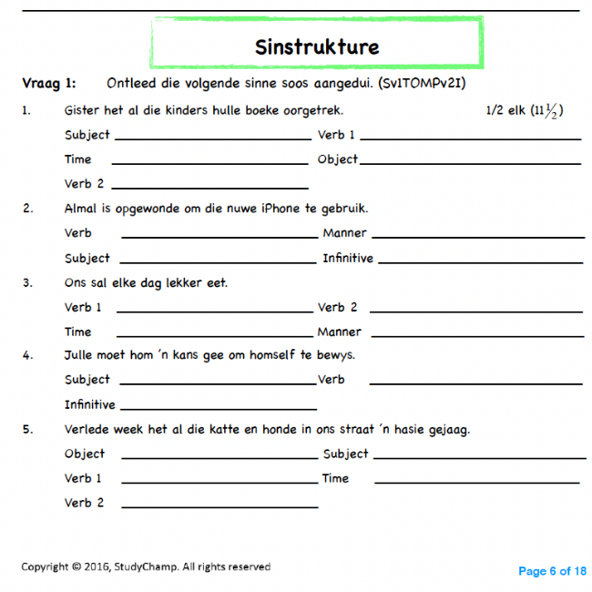 grade 7 afrikaans fal mid year revision workbook teacha