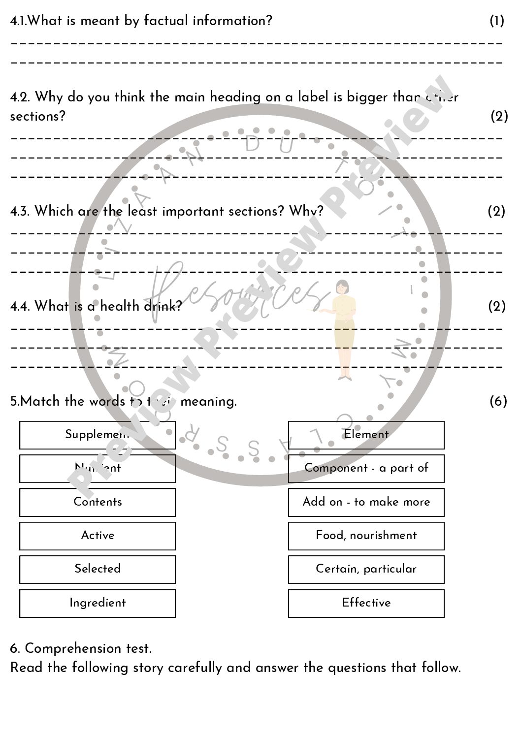 Grade 5 English First Language Test Teacha grade-5-english-first-language-test-teacha