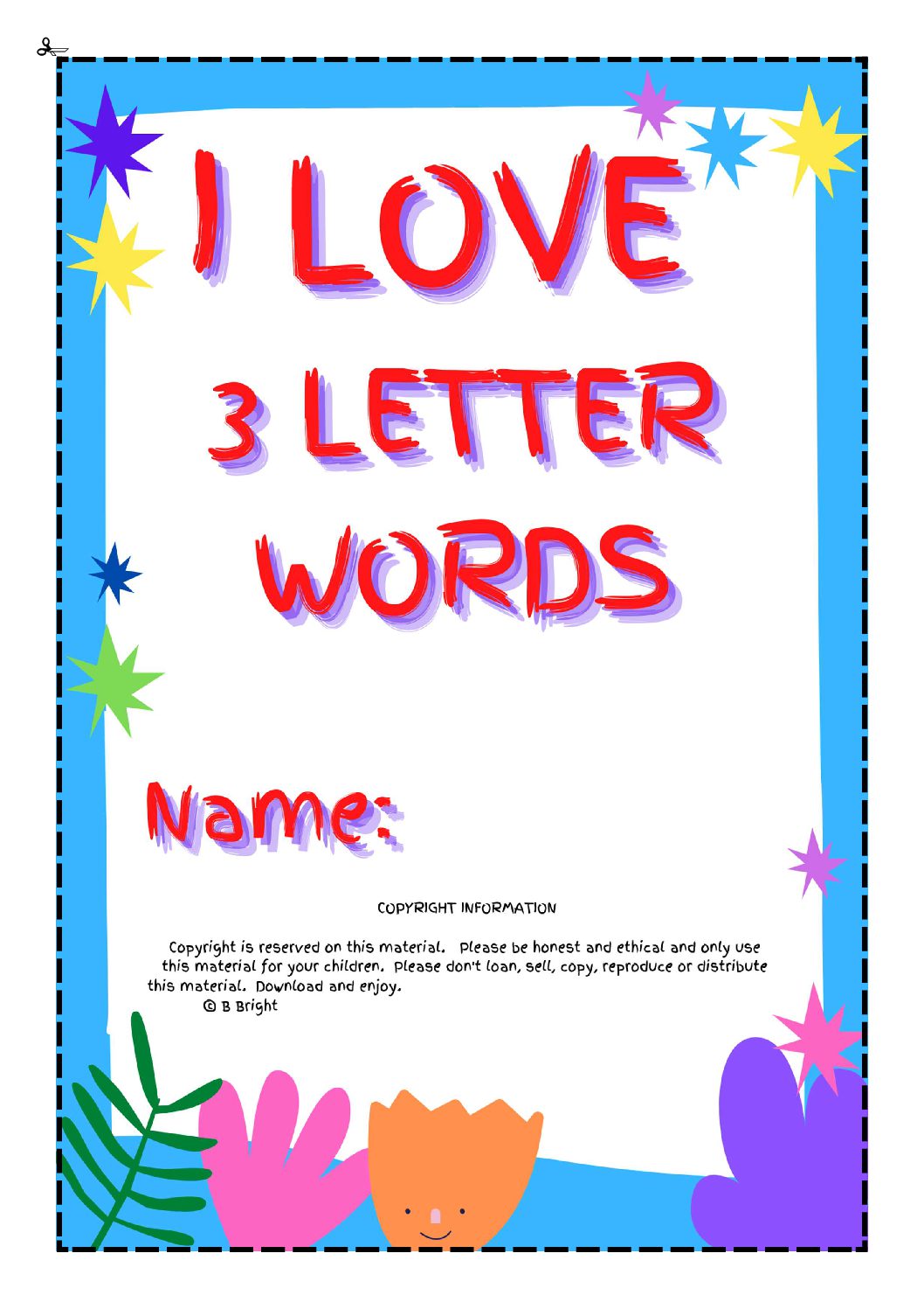 I love 3 letter words cover page