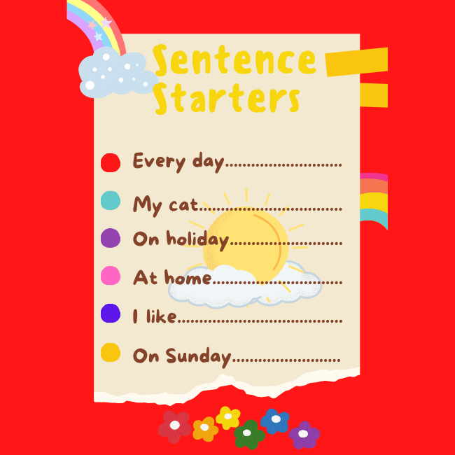 3924 Sentence starters1pdf • Teacha