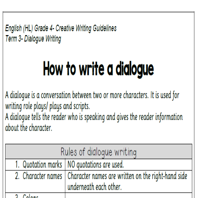 dialogue exercises creative writing