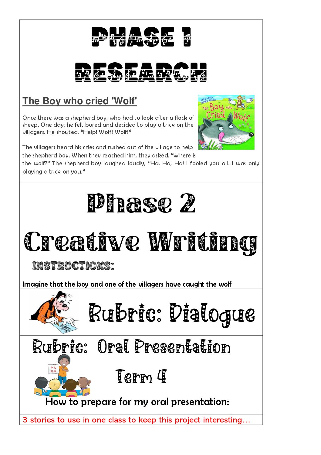 grade 4 creative writing project term 3