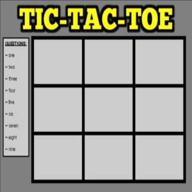 Tic Tac Toe Google Sheets Game Template