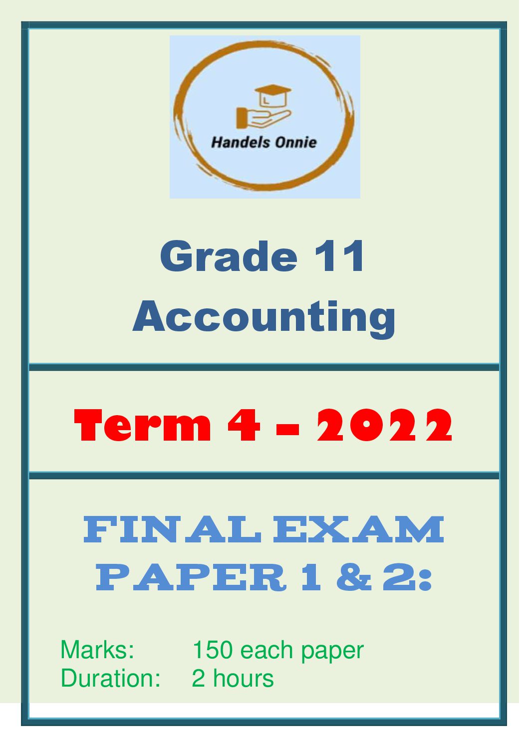 accounting grade 11 assignment term 2 2020