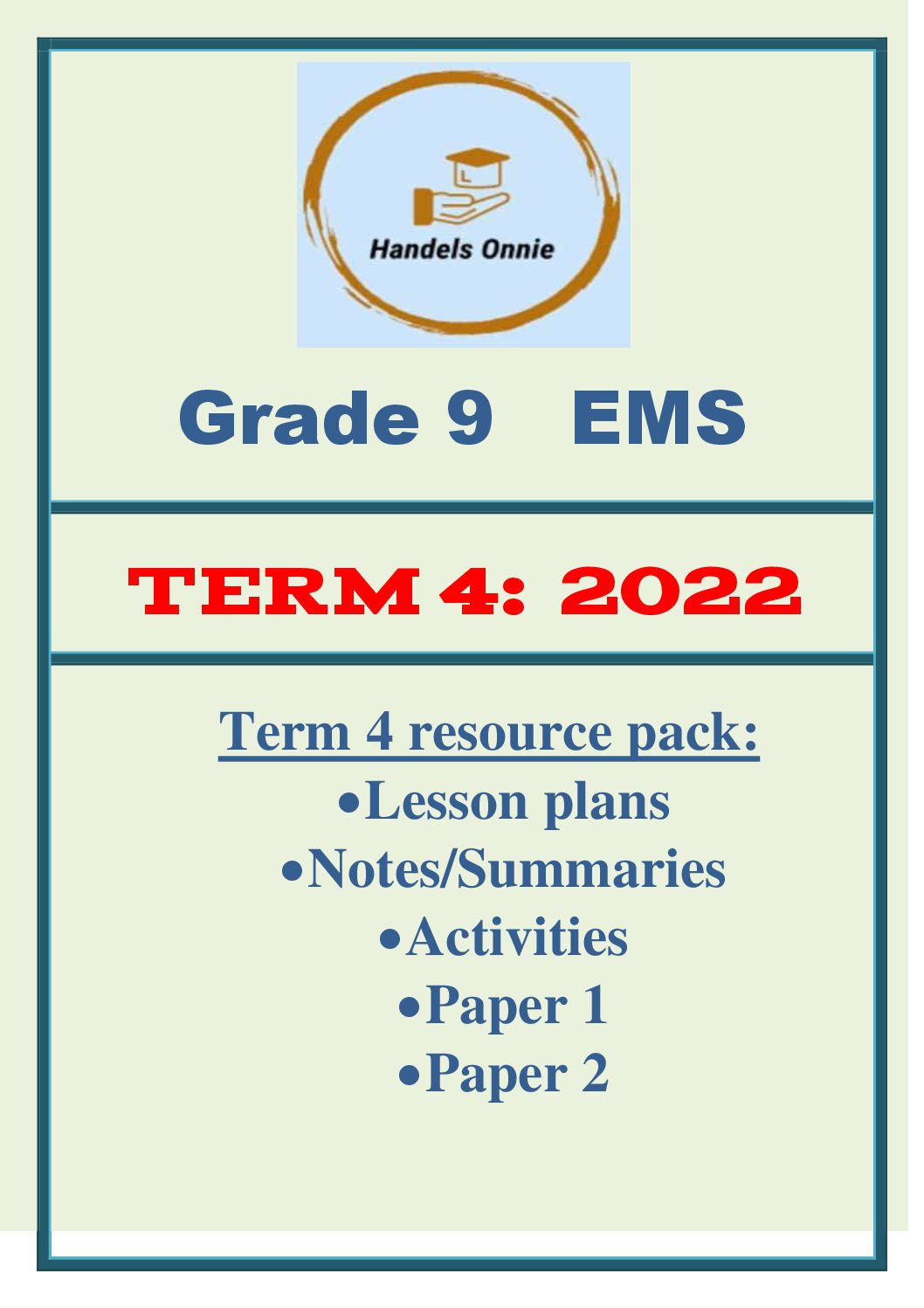 grade 9 ems assignment term 1