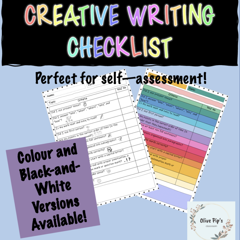 creative writing checklist