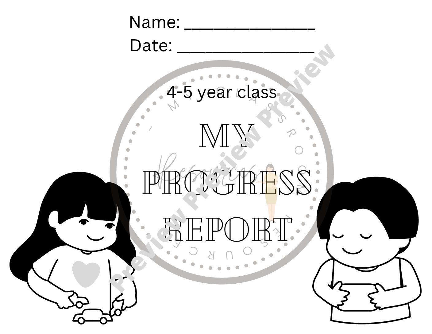 Preschool Pregress Report Formatpdf 1 • Teacha