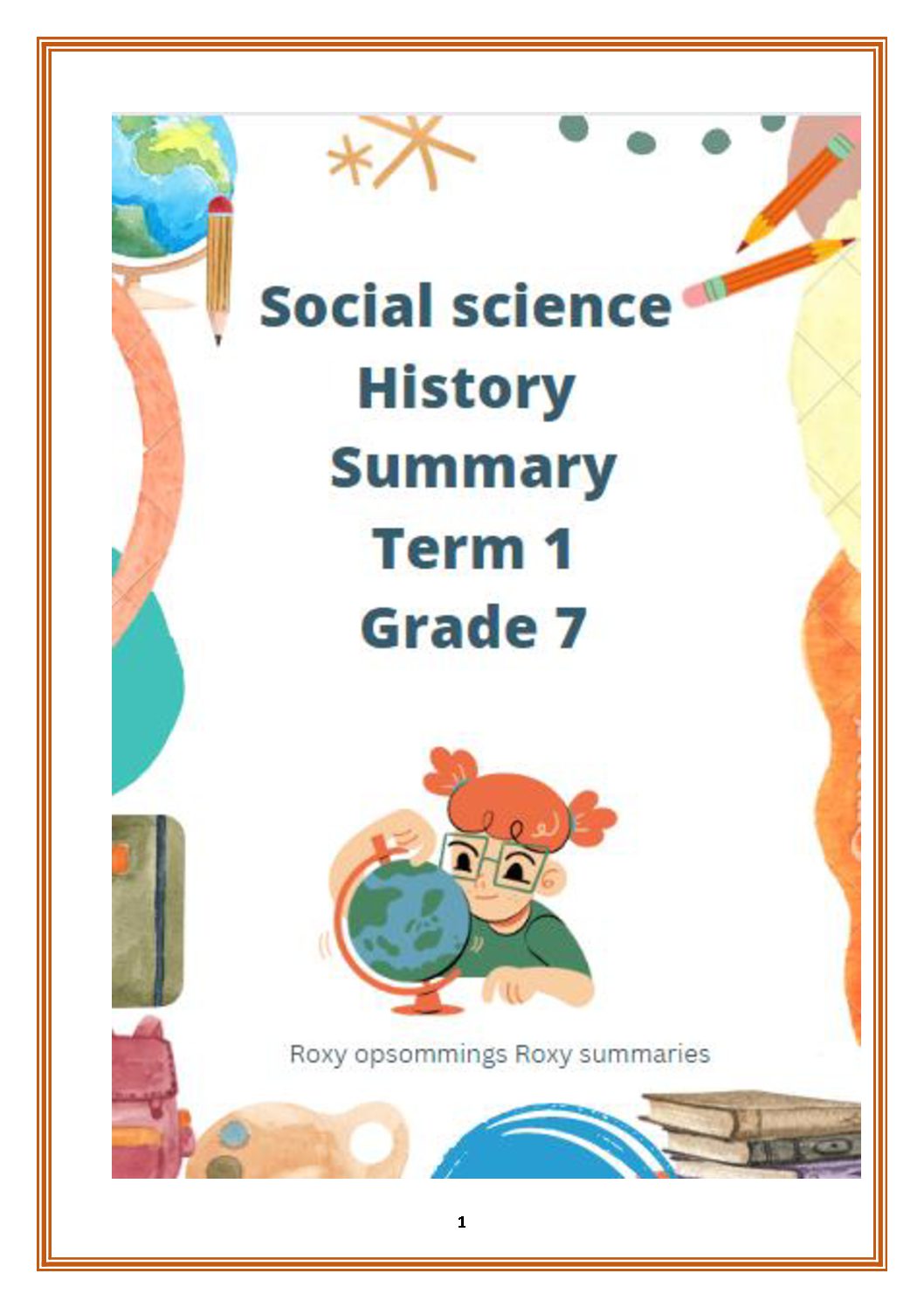 history summary term 1 grade 7 content Teacha