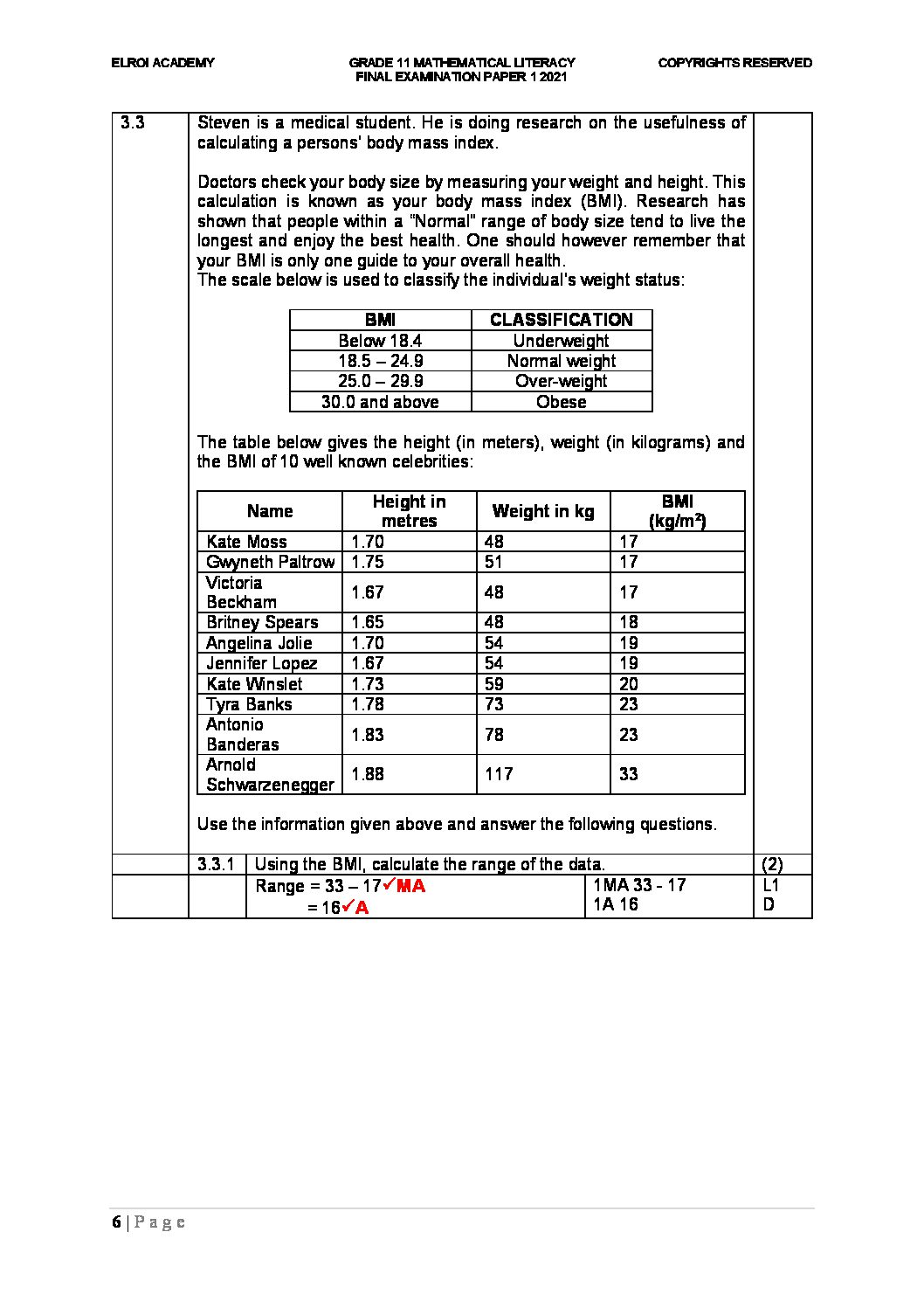 mathematical literacy assignment memo grade 11