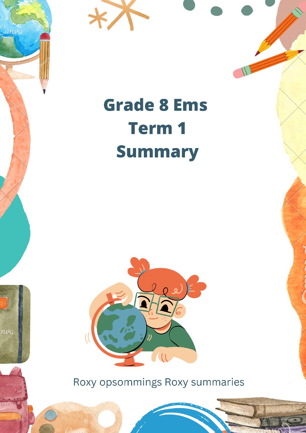 ems summary t 1 gr 8 Teacha