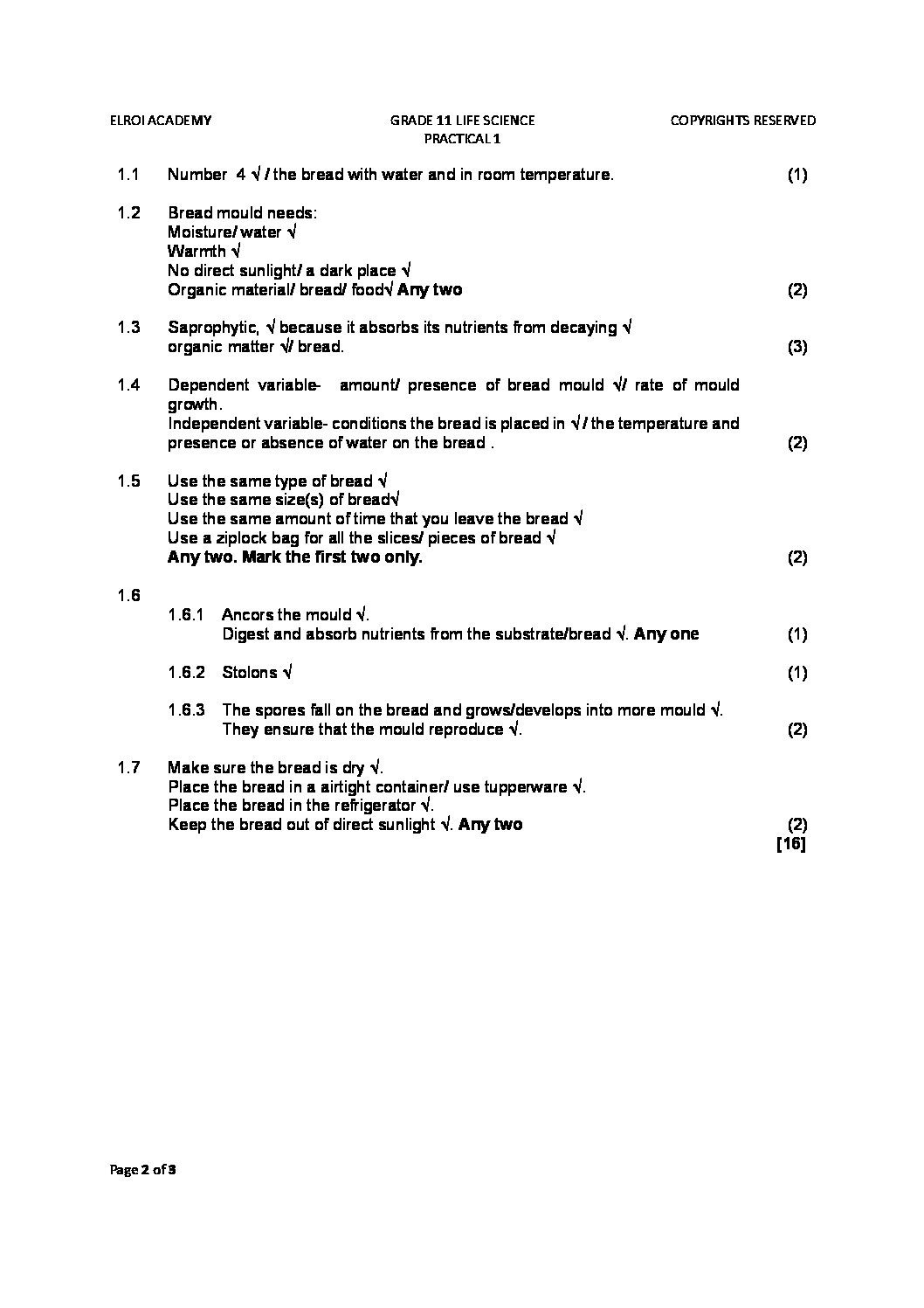 science grade 11 3rd term papers