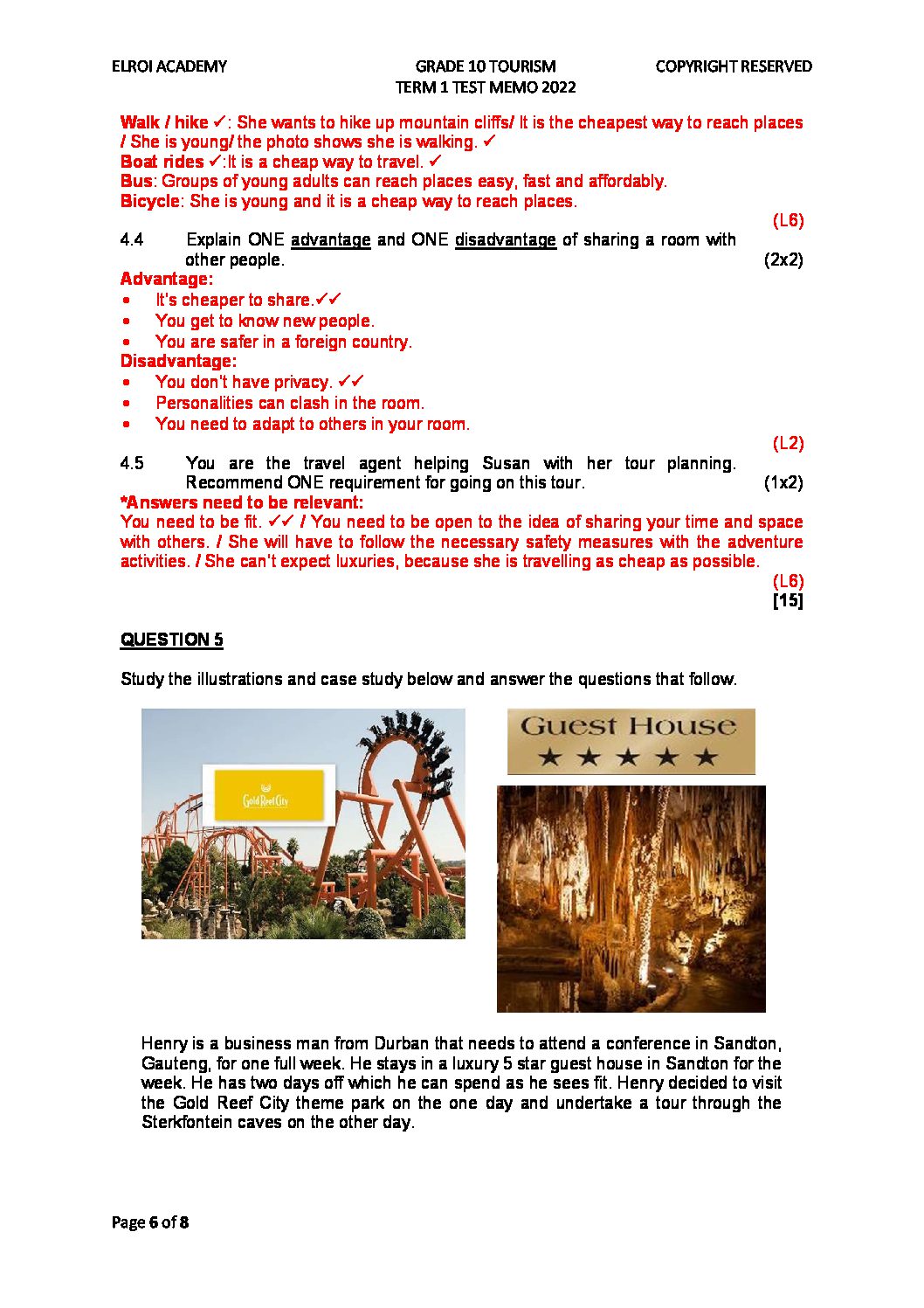 tourism grade 11 september test pdf download
