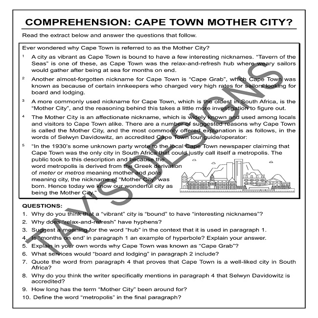 36379 Cape Town Comprehension preview 1 Teacha