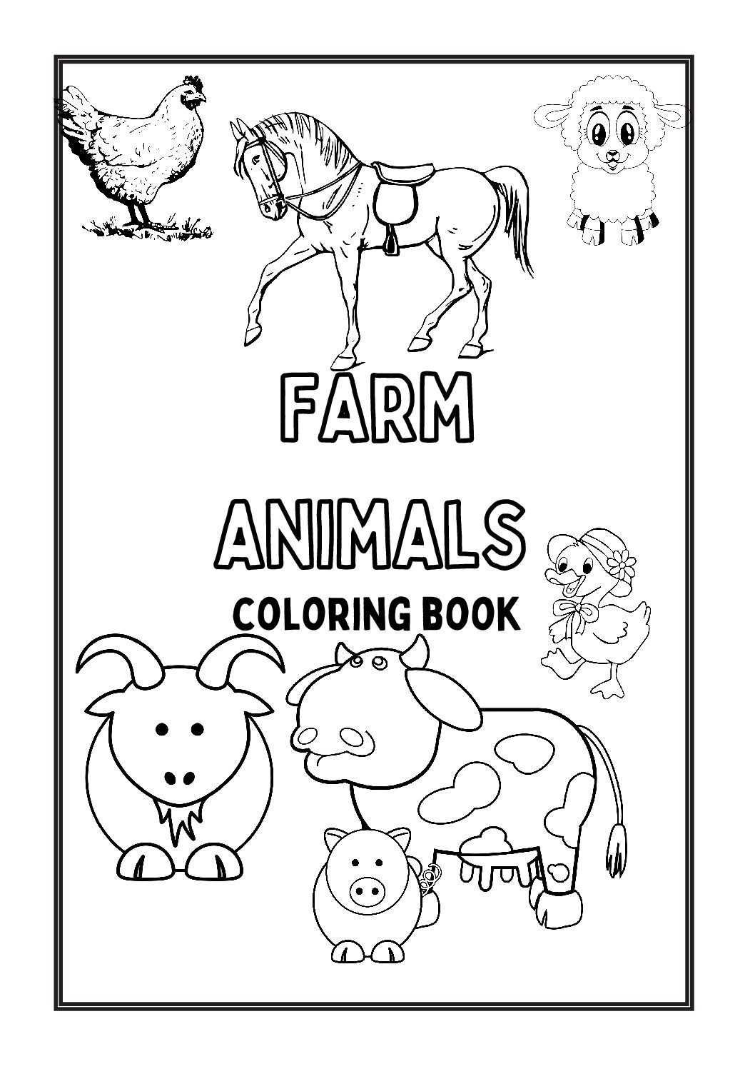 domestic animals pictures for colouring