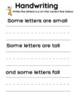 Handwriting small tall fall worksheet Teacha