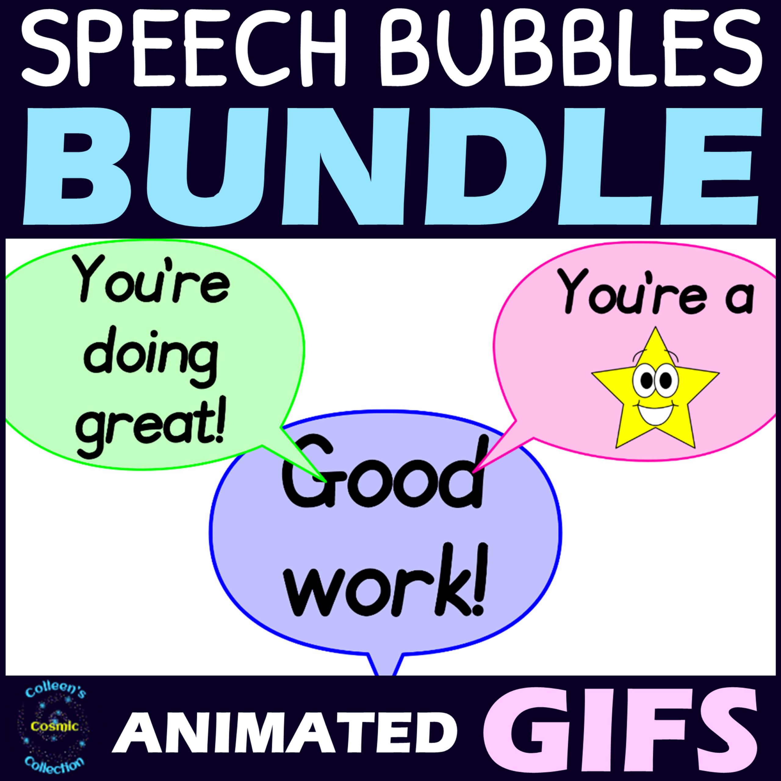 •　Bubbles　BUNDLE　GIF　Clipart　Speech　Animated　Teacha!