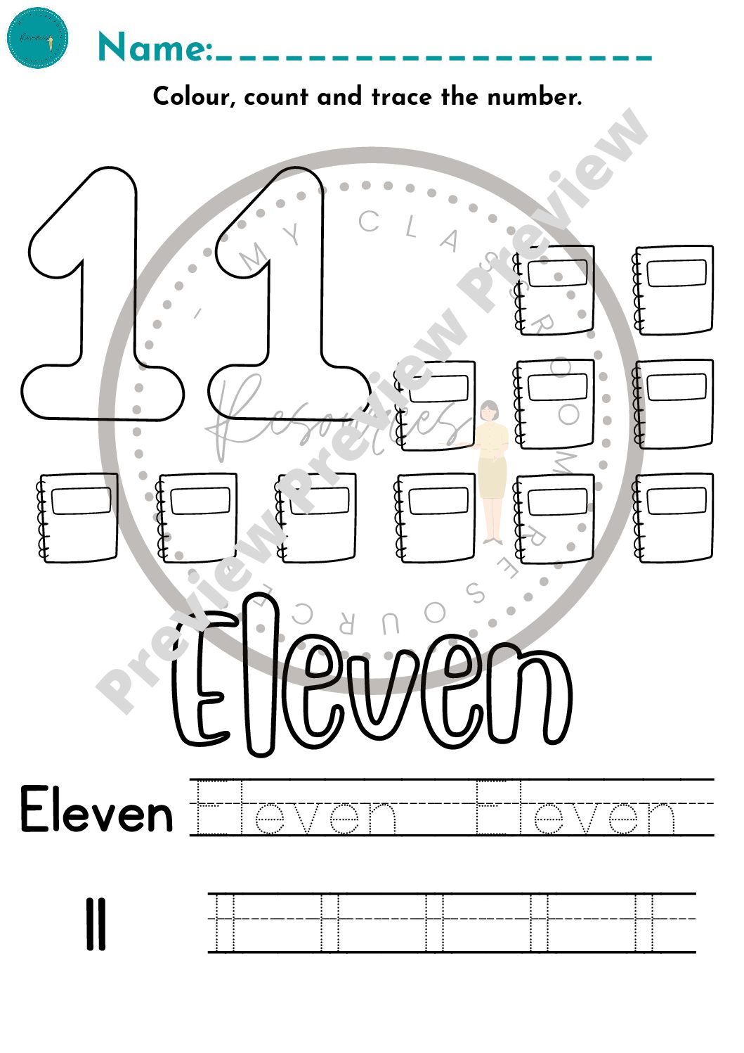 Preschool Number Recognition Mini Workbook 14 Activity Pages Number 11 Preschool Number Recognition Mini Workbook 14 Activity Pages Number 11