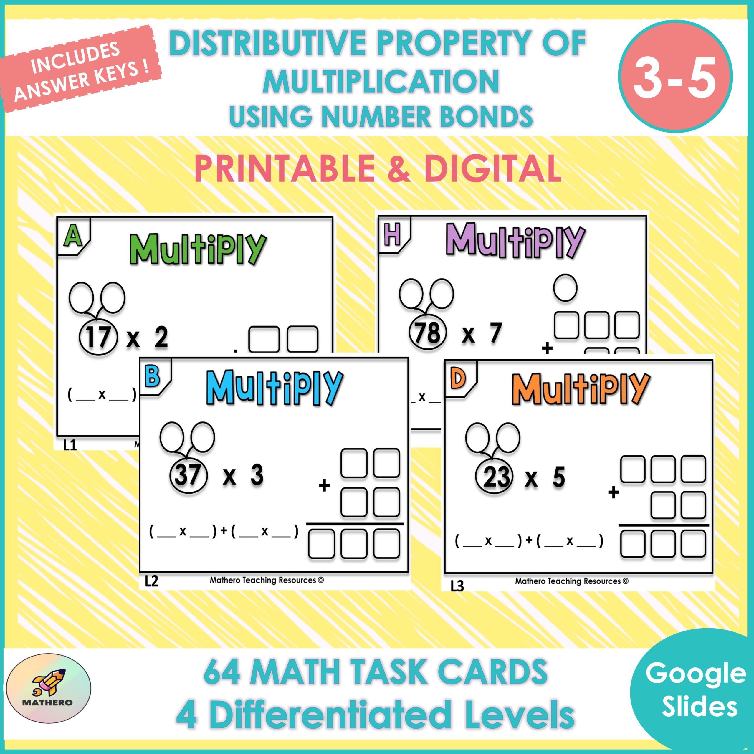 71383 Multiplication task cards using number bond 1 Teacha