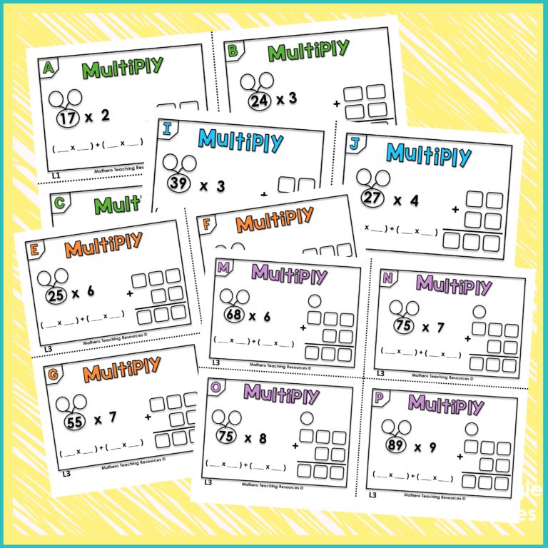 71383 Multiplication task cards using number bond 5 Teacha