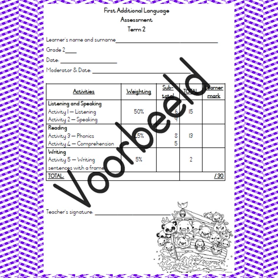 English First Additional Language Assessment Task Term 2 Grade 2 English First Additional Language Assessment Task Term 2 Grade 2